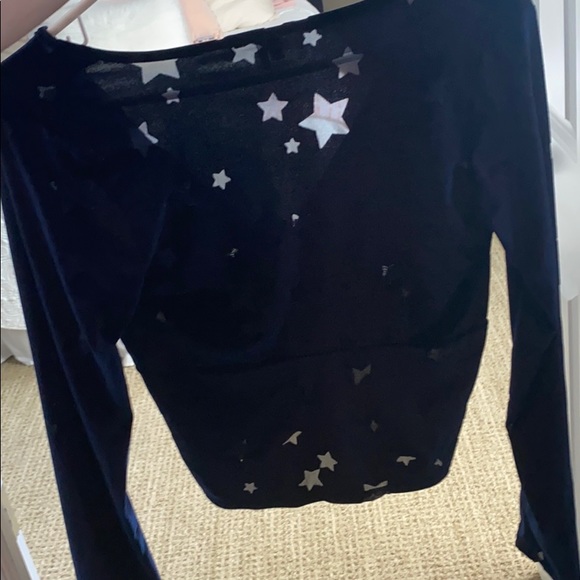 Velvet crop top. Navy - Picture 2 of 2